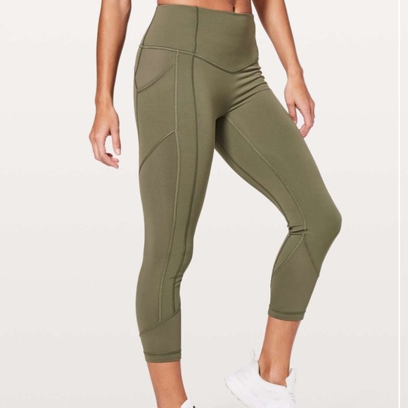 Lululemon All The Right Places Crop Leggings in Army Green - Picture 1 of 8